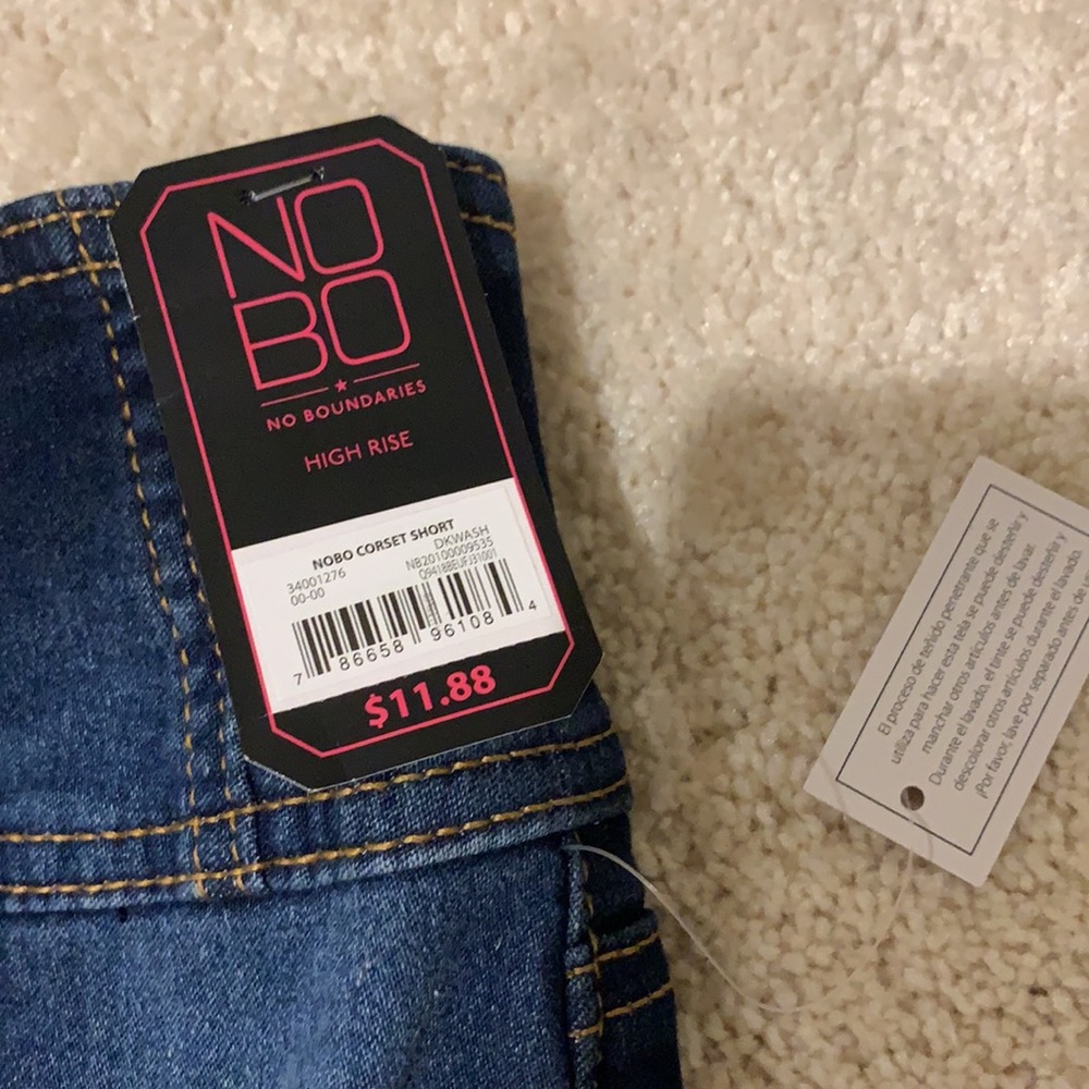 High Rise No Ripped Jean Shorts - Picture 2 of 4